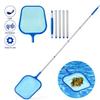 Pool Leaf Skimmer Net Fine Mesh Netting Basket with 5 Aluminum Pole Sections Pool Skimming Tool for Debris Collection Spa Pond