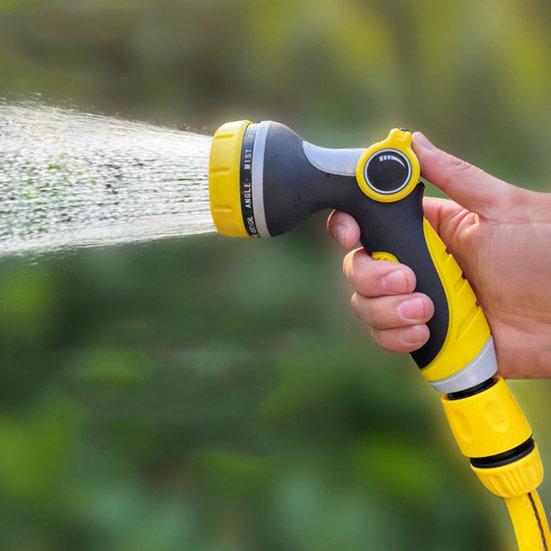 Water Hose Nozzle Sprayer Thumb Control 10 Modes Heavy Duty Washing Garden Watering Hose Spray Nozzle Yard Supply