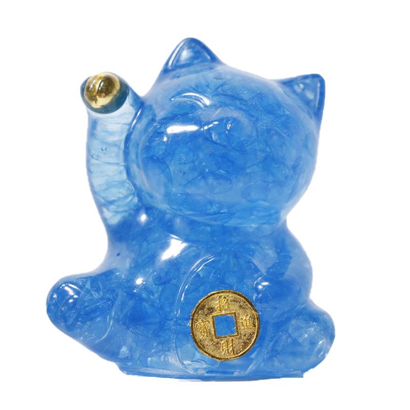 

1 шт. Смола Счастливый Кот Кристалл Камень Домашнее Украшение Фигурка Животного Подарок