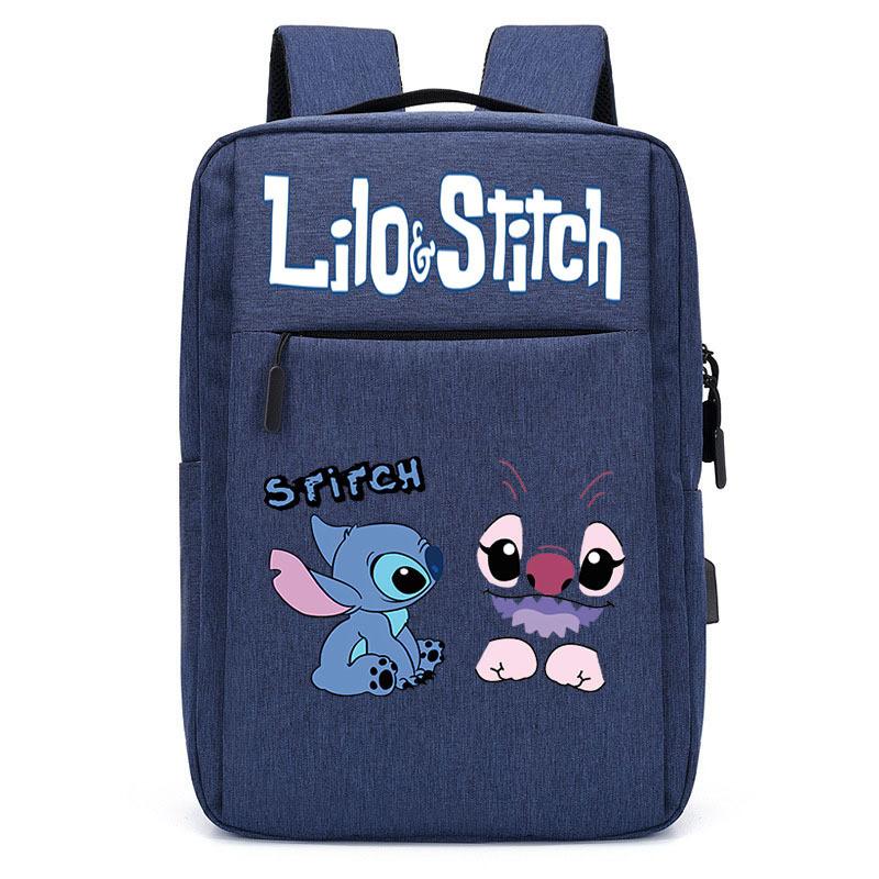 Spacious Usb Charging Stitch Backpack Nylon Material School Bag For Students