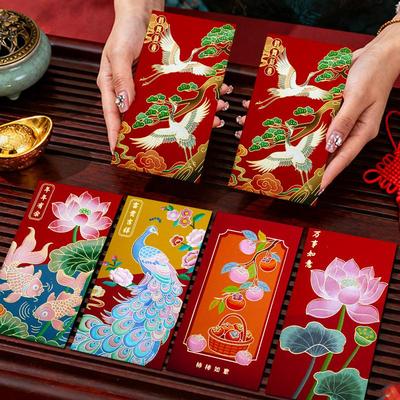Spring Festival 2026 Crane Dance Red Envelopes – New Style Hot Stamping with Creative Color Prints