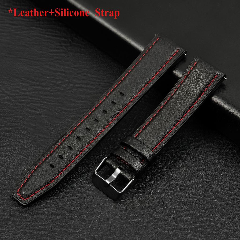 20mm 22mm Leather Strap for Samsung Galaxy Watch 7 6 5 4 40 44mm Gear Band Vintage Bracelet for Xiaomi Redmi Watch 5 Lite/Active