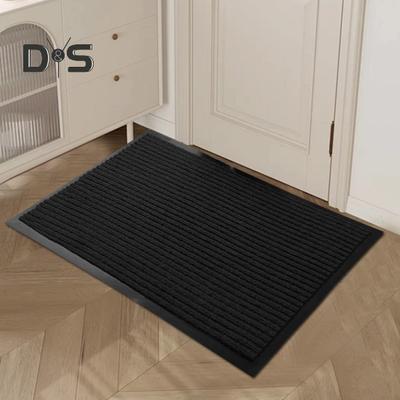 Felpudo de perfil bajo a rayas que absorbe la humedad, antideslizante, de gran absorción, para baño y cocina.