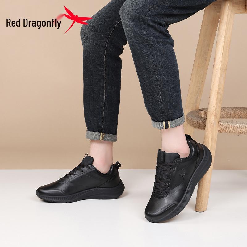 Dragonfly Men's Waterproof Leather Sports Shoes, Height Increasing, Non-Slip, Soft Sole - Autumn 2025