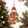 Car Rearview Mirror Accessories Gingerbread Christmas Tree Pendant, Double-sided Acrylic Hanging Ornament for Decorative Party Favors Holiday