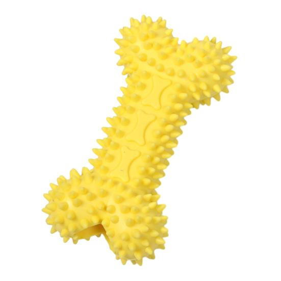 Spiky Bone Dog Chew Toy Puppy Teething Toy Textured Bone Teeth Cleaning Toy for Aggressive Chewers Anxiety Relief