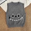Kids Autumn Cartoon Knit Vest Unisex Fashionable Sleeveless Sweater For Boys And Girls