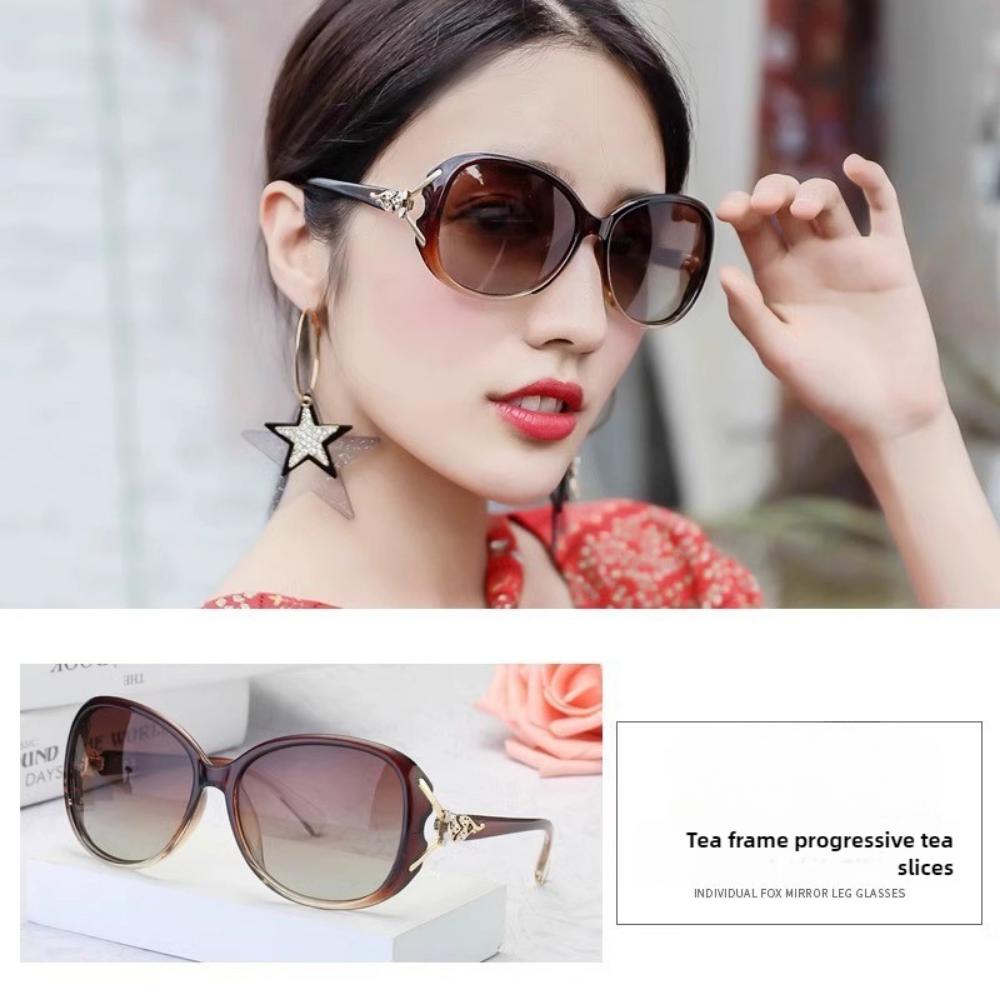 New Sunscreen Glasses Women's Sunglasses Round Face Sunglasses Sunglasses Women's UV Protection Large Frame Square Face Frame