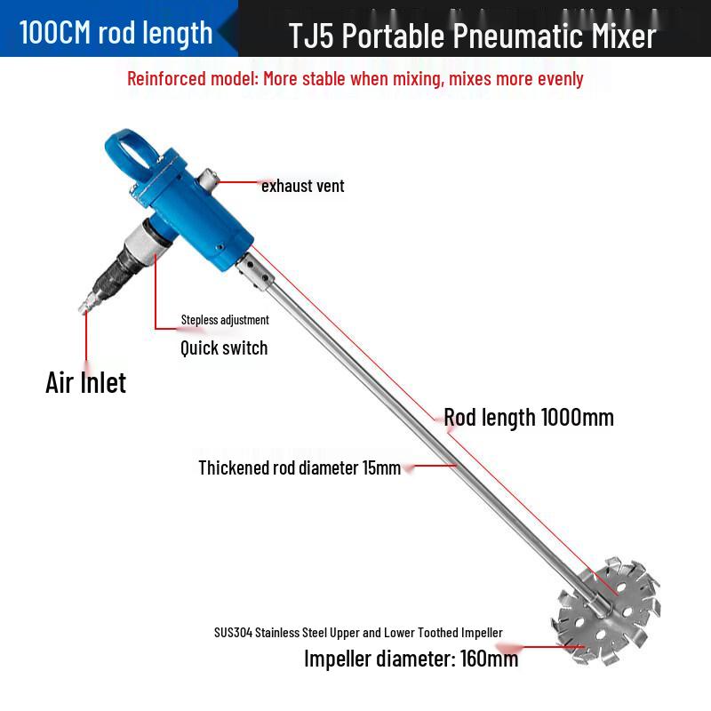 JPHZNBTJ3 Handheld Pneumatic Mixer with TJ5 Impeller