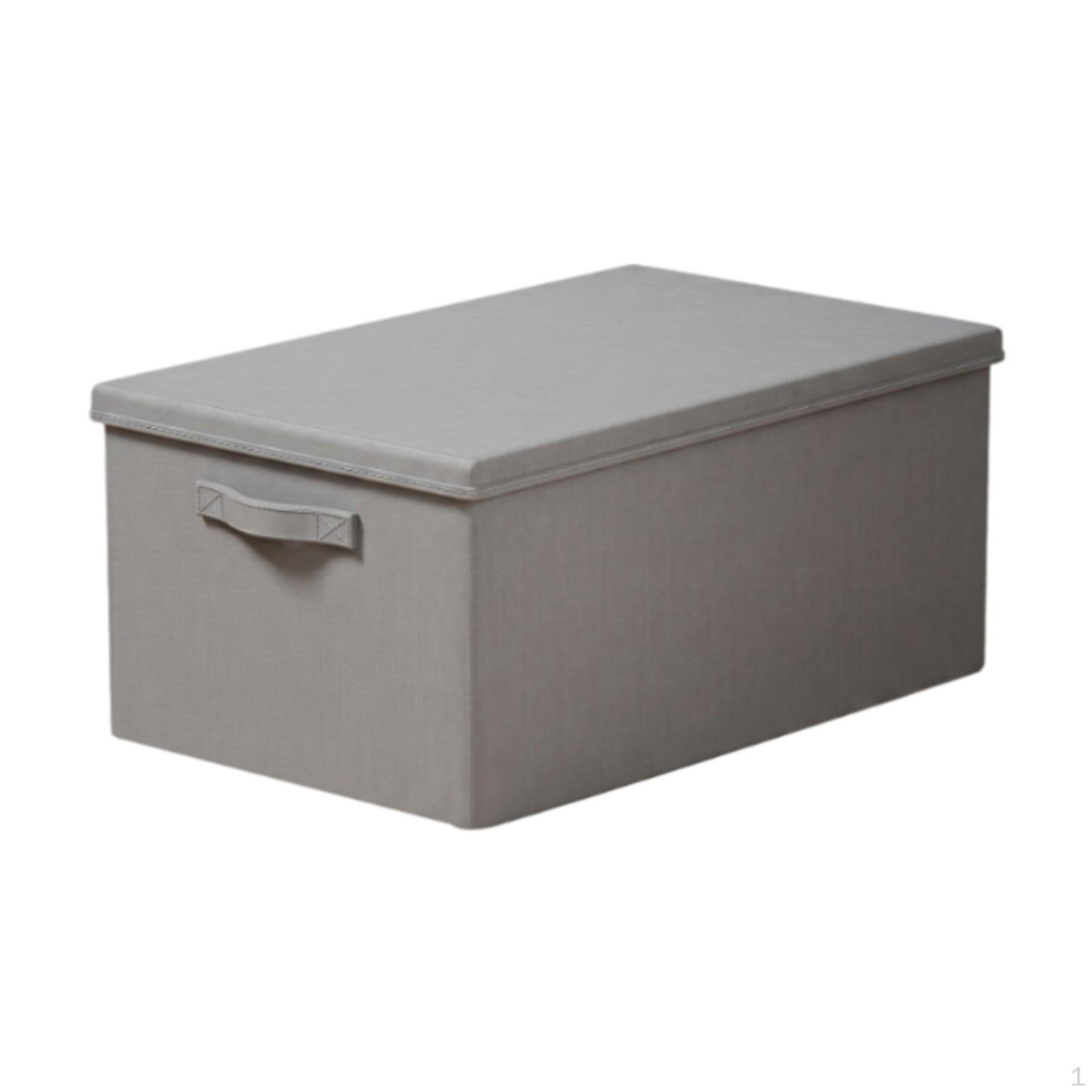 

Foldable Storage Basket with Lid, Sturdy Wardrobe Organizer, Clothes for Garments M