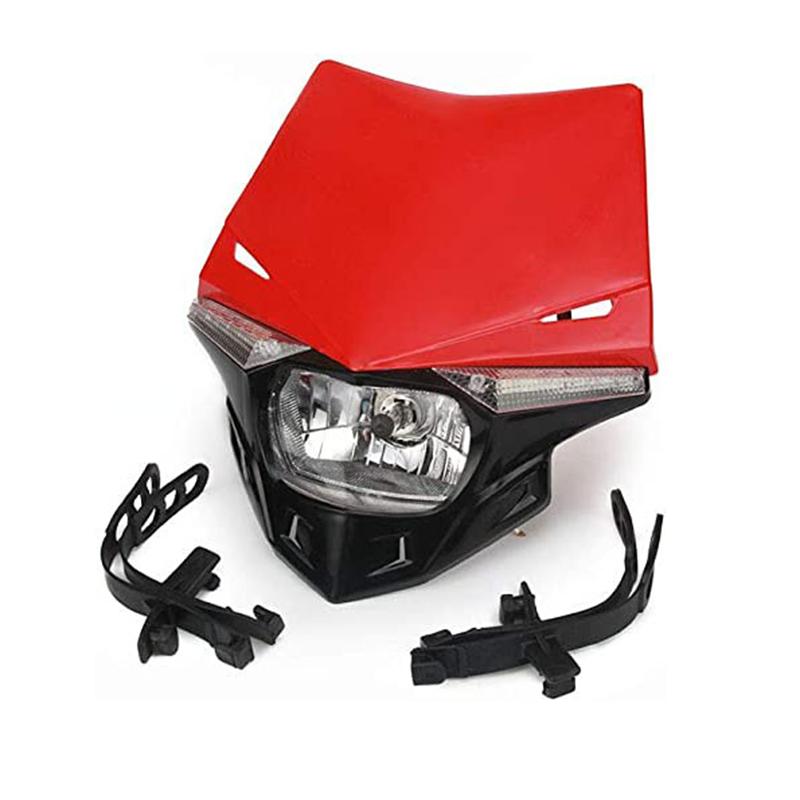 Motorcycle LED Headlight Head Light Headlamp Universal For KX KXF CR CRF Dirt Bike Enduro Supermoto Bike LED Head Lamp 12V 35W