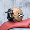 Retro Motorcycle Helmet PU Leather Open 3/4 Chopper Bicycle Helmet CapacetDOT Certification