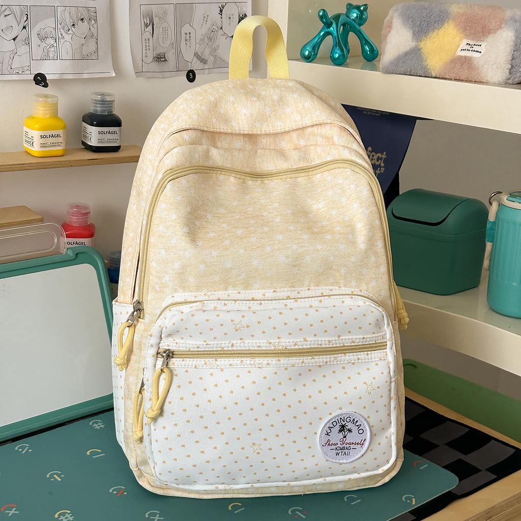 Schoolbag Korean version ins high value youth girly feeling backpack primary school bag female sweet soft sister middle school student backpack