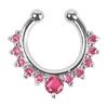 Fashion Women Rhinestone Inlaid Nose Ring Clip Hoop Piercing Body Jewelries