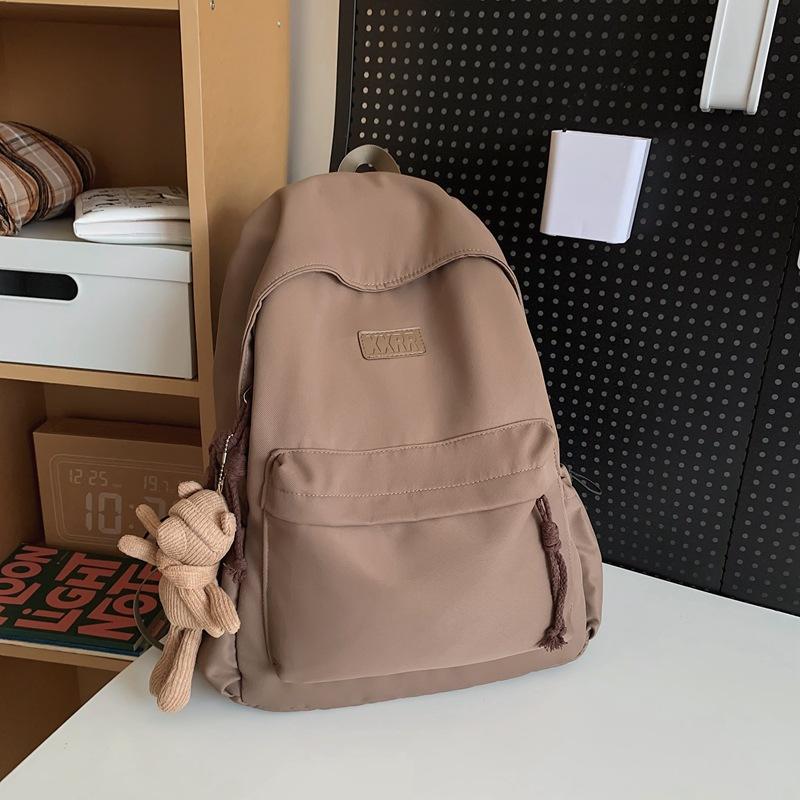 School bag female Korean version ins Harajuku simple college student literary backpack large capacity white Mori backpack