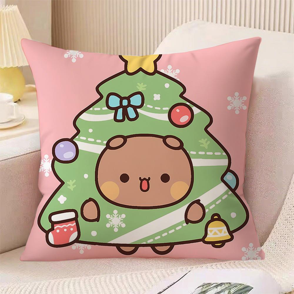 1pcs Cute Bubu & Dudu Christmas Pillow Covers , Suitable for bedroom sofa decoration single-sided printing without pillow core.