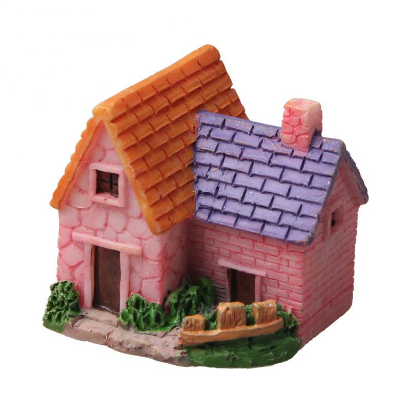 1~10PCS Mini Castle Small House Fairy Garden Miniatures Terrarium Figurines Crafts Figure Moss Ornament Micro Landscape