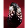 Purple Cluster Beads Embellished Kundan Traditional Drop Earring For Women