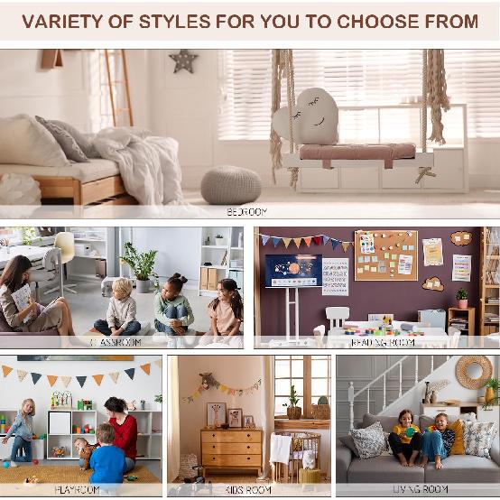 BONETAT Numbers alphabet poster for Nursery Toddlers, Play Room Wall Decor, ABC Wall Chart, Wall Hanging Decor for Toddler Playroom Decor Kids Wall