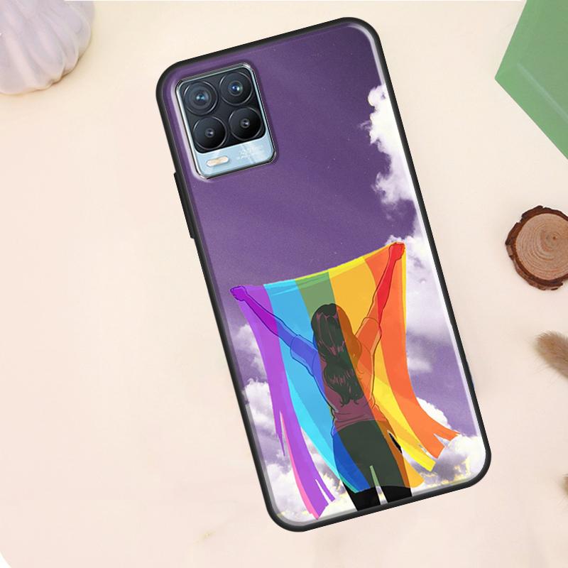 Gay Lesbian LGBT Rainbow Pride Case For Realme C55 C53 C33 C63 C61 C51 C65 C67 C71 C75 11 12 13 14 15 Pro Plus GT6 GT7 Pro