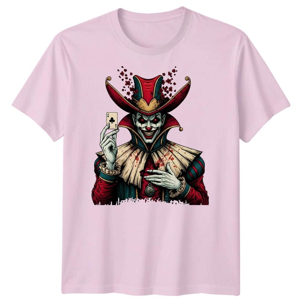 Jester Dark Clown Horror Unisexs Tshirt Ace Clubs Card