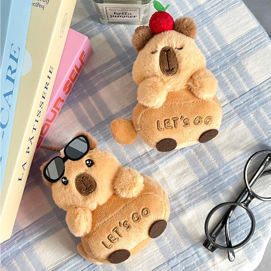 Sunglasses Capybara Plush Stuffed Toy Cherry Dolls Rope Kids Gifts Birthday