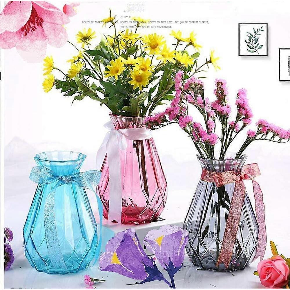 Glass Vase Vase Solid Color Clear Style Pink Glass Water Bottle Jug 14.5cm High Decorative Home Wedd