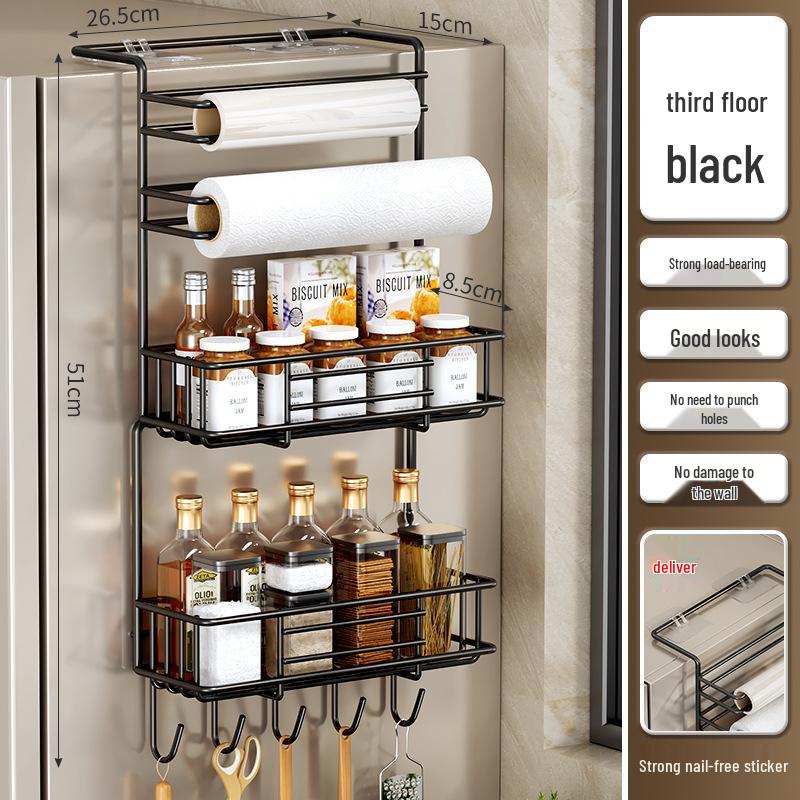 

Многослойная кухонная полка для хранения на боковой стенке холодильника