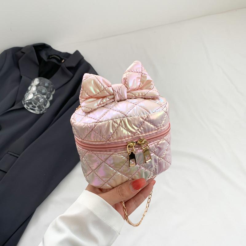 

Trendy Korean Style Quilted Crossbody Bags For Women 2023 With Chic Bowknot розовый