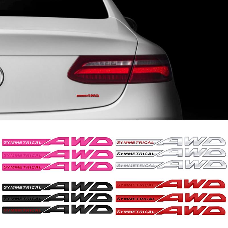 3D Car Side Metal Sticker Rear Trunk Badge Decal Decoration for Subaru SYMMETRICAL AWD Emblem XV WRX BRZ FORESTER IMPREZA LEGACY bb1