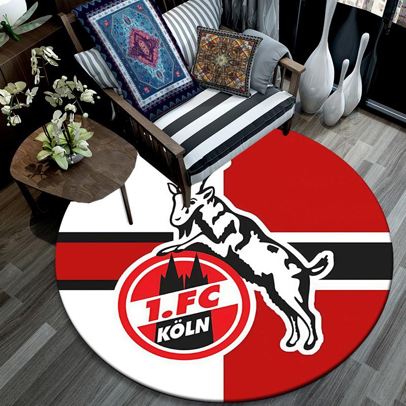 1. FC Köln Round Area Rug,Carpet Rug for Living Room Bedroom Sofa Playroom Decor,Non-slip Floor Mat