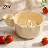 Beeren-Sieb für frische Obstschale mit Abflussloch, selbstspülende Keramikschale, dekoratives Sieb zum Abtropfen von Gemüse, zum Waschen und Servieren, Küche
