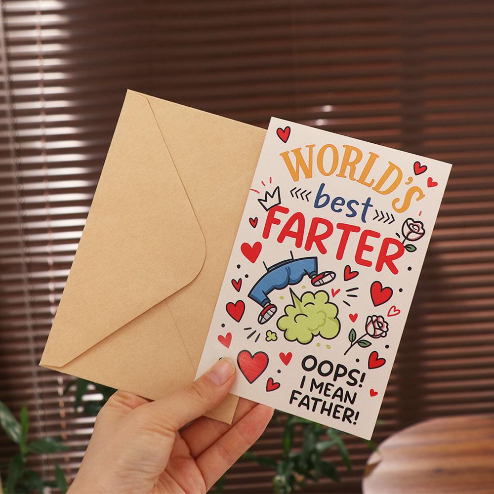 With Envelope Dad Greeting Card Humorous Message Father's Day Gifts Invitation Card For Papa