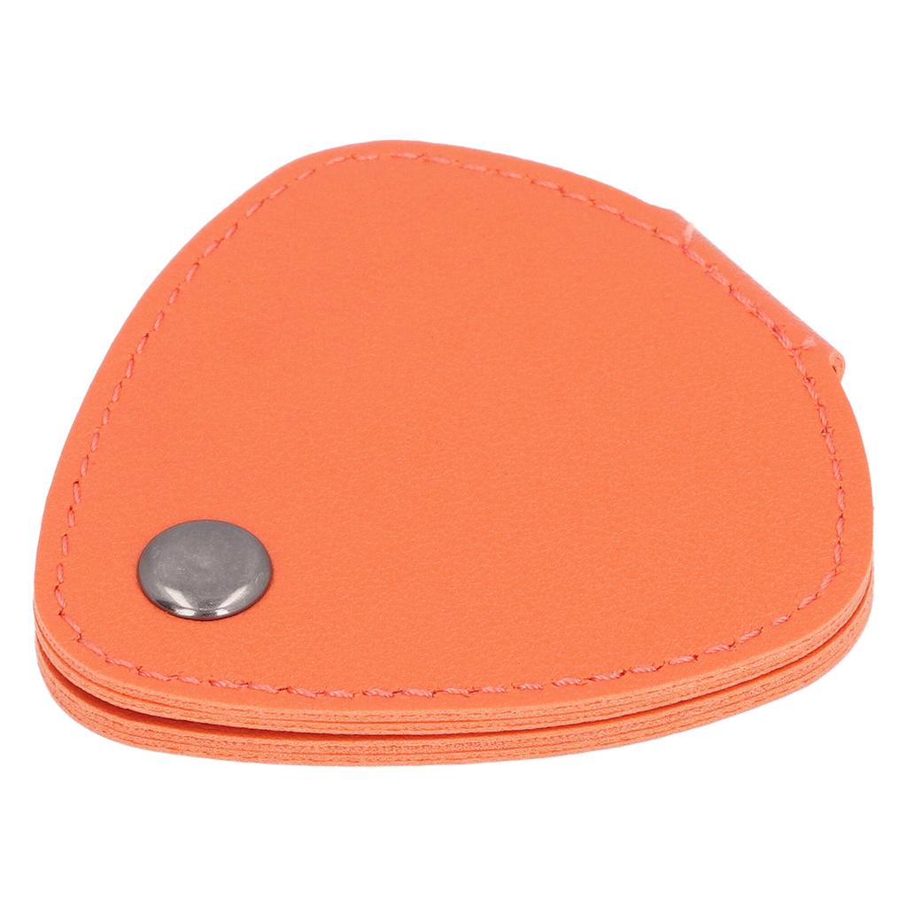 Guitar Pick Storage Bag 6 Slots Container PU Leather Metal Buckle Picks Holder Pouch for Daily Performance Use Orange