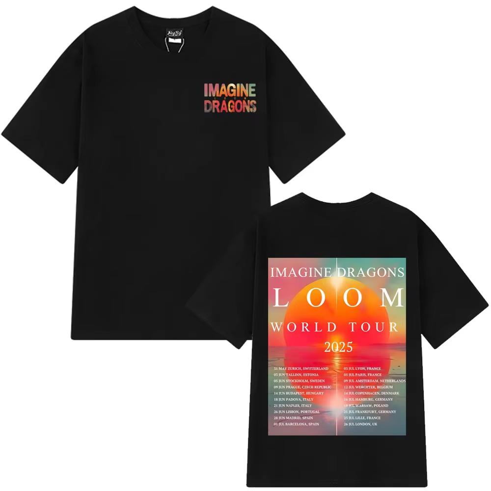 

Imagine Dragons Band Loom Tour 2026 T-Shirt Men s Fashion Hip Hop Short Sleeves Oversized Soft Cotton Simple T Shirts Streetw... 5XL різнокольоровий