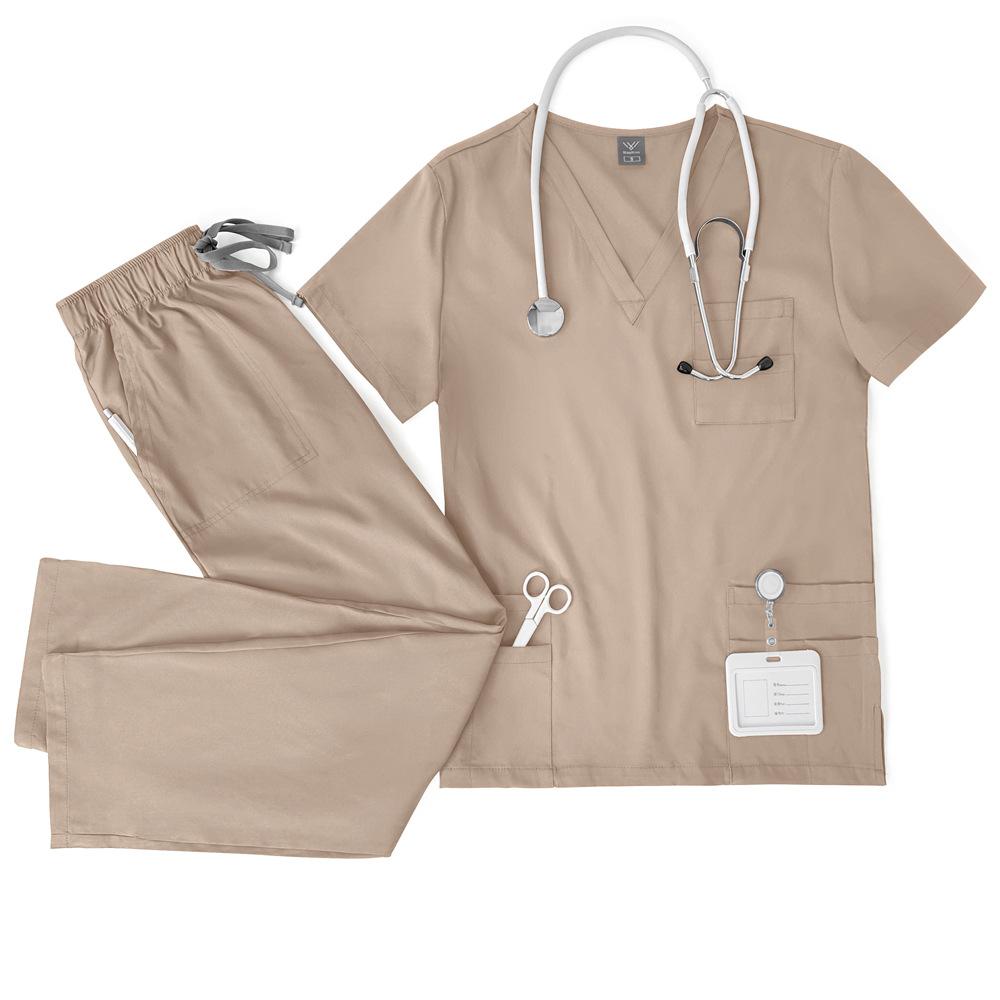 Uniformi mediche unisex Uomo Donna Abbigliamento infermieristico Laboratorio Costume di bellezza Set scrub infermiera Camice clinico Pantaloni