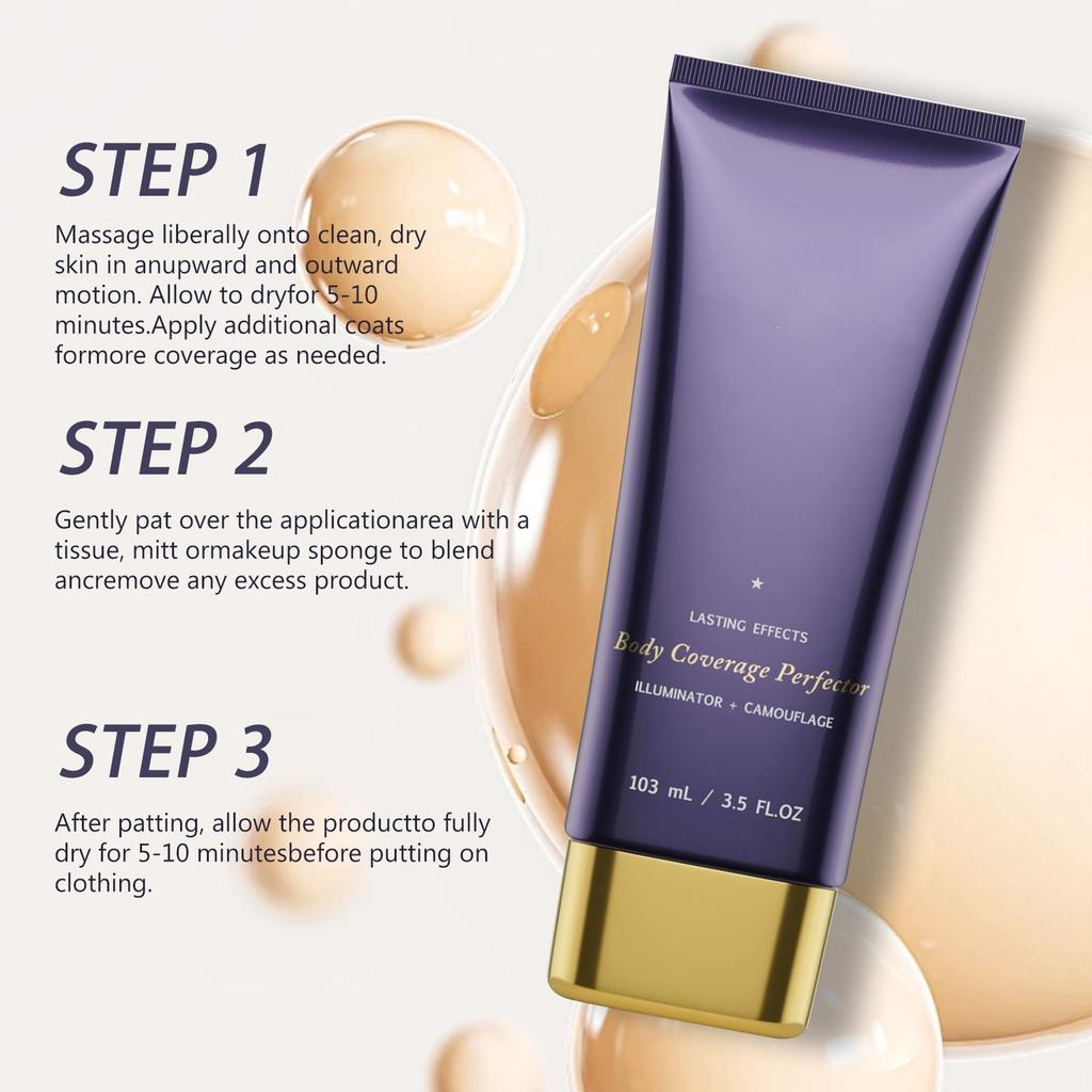 Maquillaje Impermeable para Piernas y Cuerpo para Cubrir y Más, Maquillaje Líquido Cubriente para Cuerpo, Maquillaje Cubriente para Piernas para Manchas Oscuras 103ml