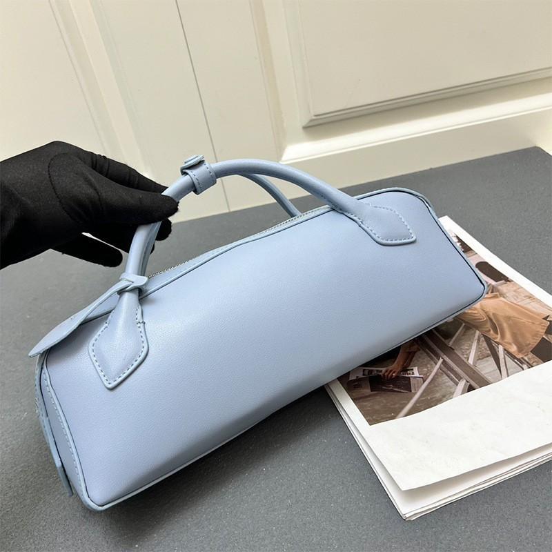 Genuine Leather French Stick Bag Women's Crossbody Fashionable Short Top-layer Cowhide Commuter Street