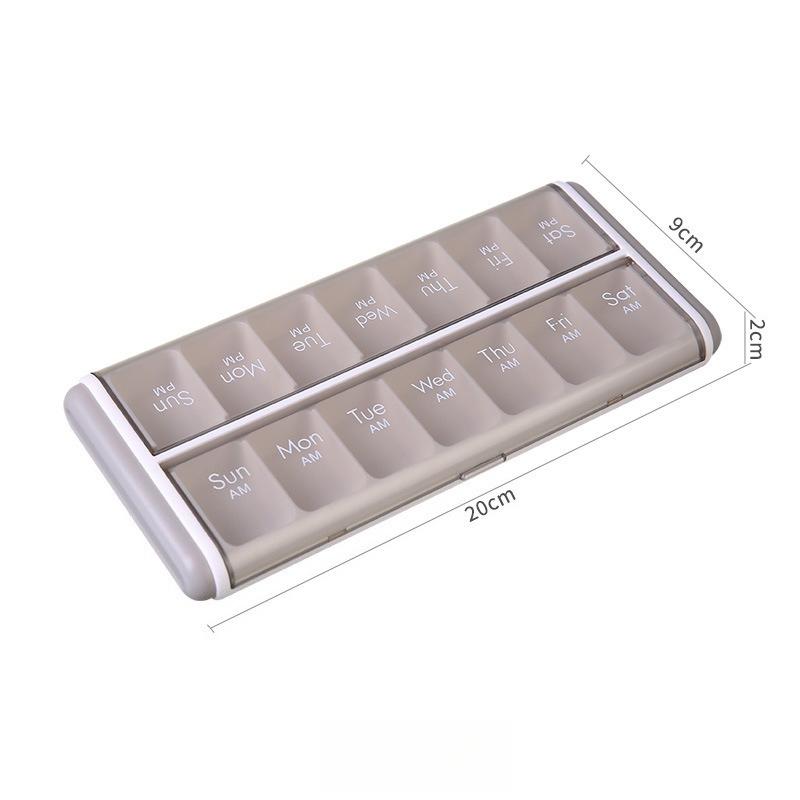 New Weekly Portable Premuim Pill Box Cases Organizer 2 Times A Day 14 Grids Storage for Medicine Vitamin Supplements Fish Oils
