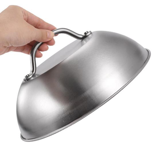Stainless Steel Pot Lid with Handle Heat Concentration for Even Cooking Cheese Melting Dome Splatter Guard Griddle Accessory