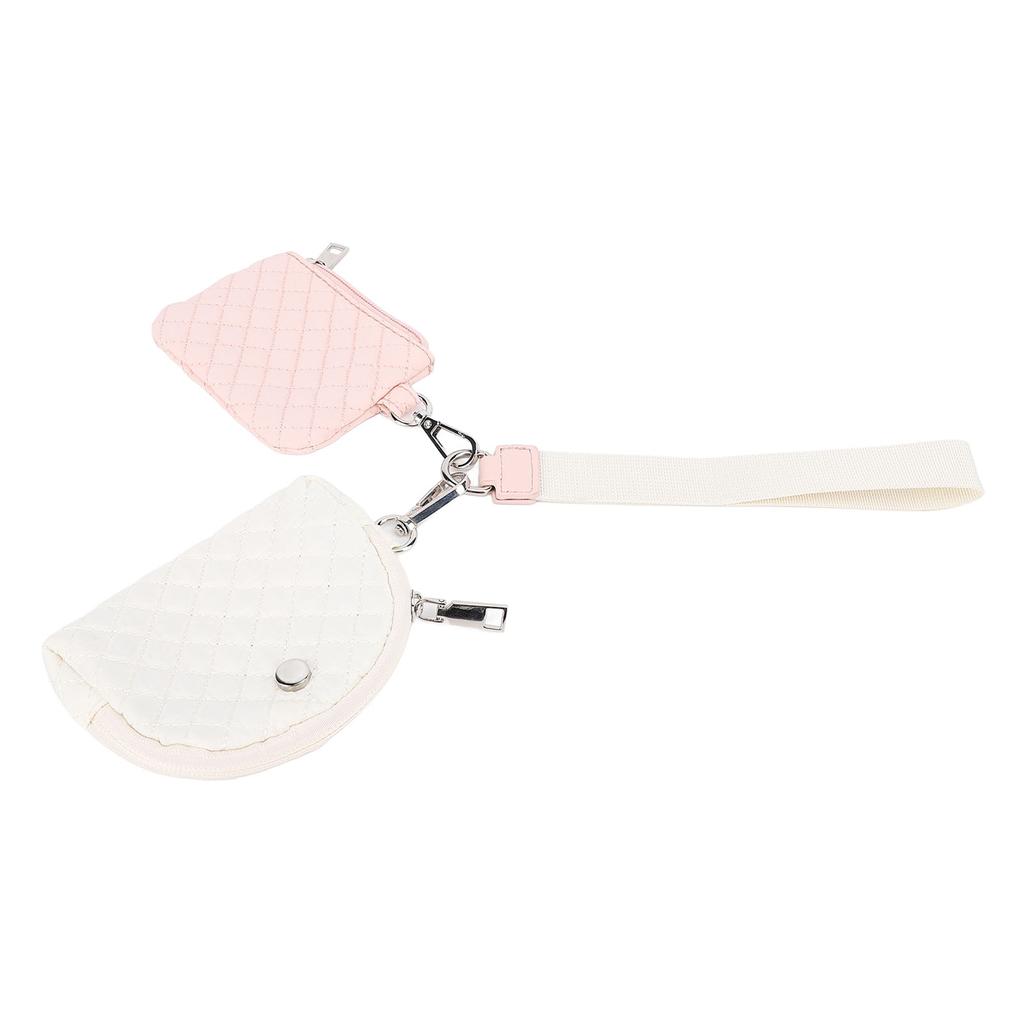 Mini Zip Around Wristlet Wallet Stylish Look Detachable Portable Dual Pouch Wristlet Keychain Wallet