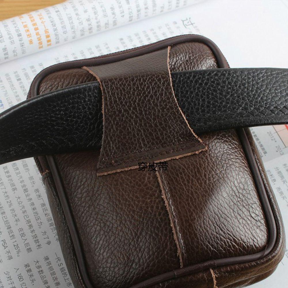 Wear-resistant Purse Phone Bag Cow Leather Men Waist Pack Belt Bags Coin Waist Bag Wear Belt Pocket
