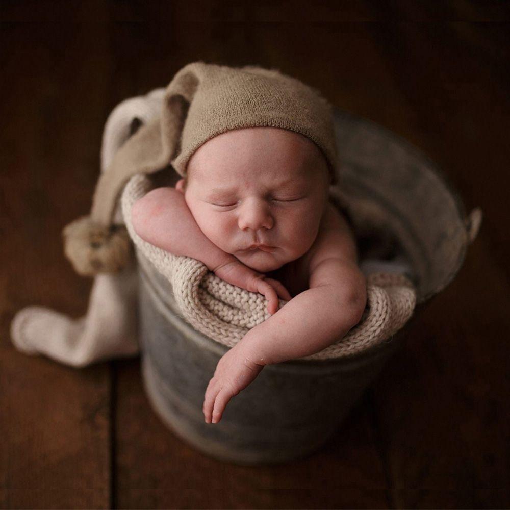 

Infant Boys Fur Ball Korean Style Solid Color Photography Hat Knitted Hat Baby Cap Pointy Hat