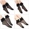 Spitzensocken Netzstrümpfe Rüschen Fransen Knöchelsocken Netz Durchbruch Gemustert Knöchelstrümpfe für Damen Mädchen Strumpfwaren Geschenk