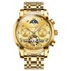 Reloj Mecánico Automático con Fase Lunar Elegante Esqueleto Resistente al Agua Popular Luminoso para Hombre