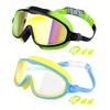 Children's Large Frame Swim Goggles with Nose Cover, Waterproof Anti-Fog, for Boys and Girls