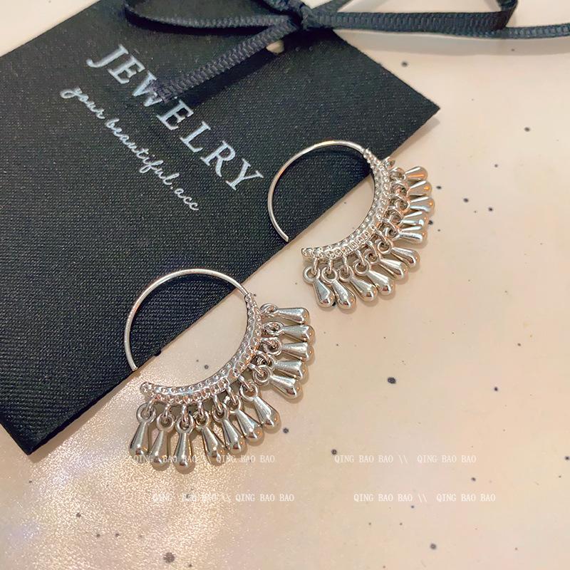 Silver needle pearl earrings retro niche stud earrings femininity earrings