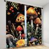 2pcs Mushroom Print Curtains Rod Pocket Decorative Window Drapes Window Treatments For Bedroom Living Room Window Blinds Drape