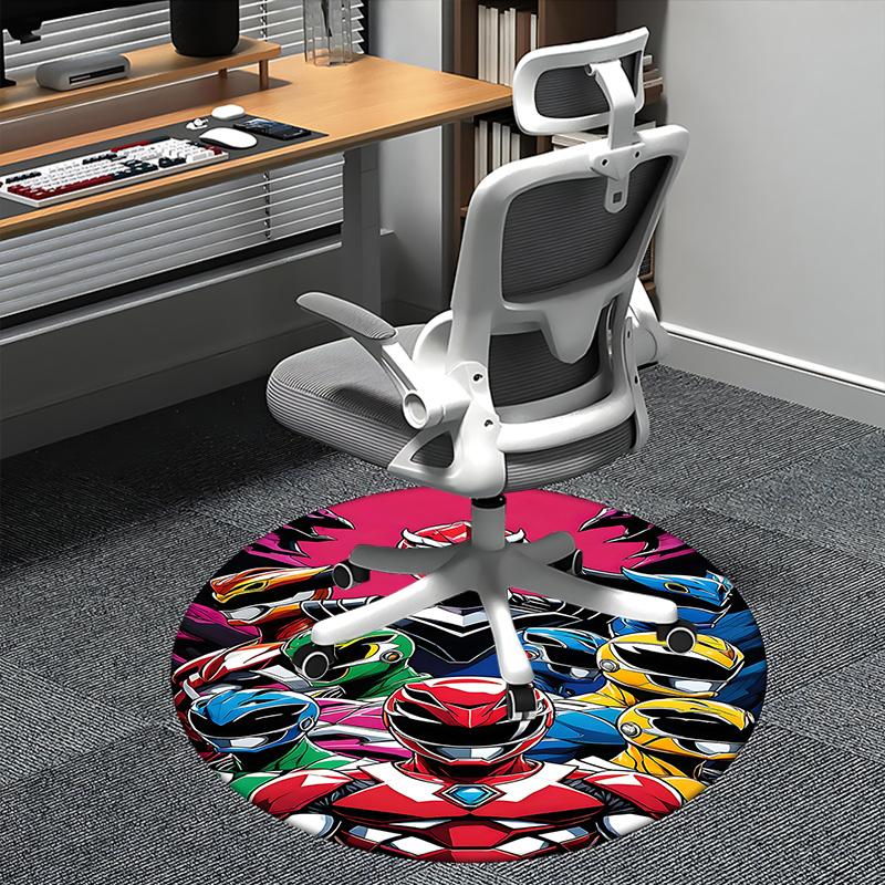 Power Rangers Chair Mat - Round Carpet for Home Decor, Office Use, Living Room, Bedroom, Gift Idea0282b