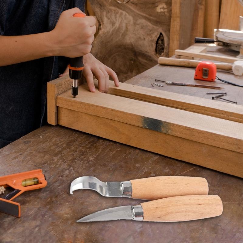 High Carbon Steel Spoon Hook Carving Cutter with Ergonomic Wood Handle Suitable for Woodcut Crafts Furniture Art Making